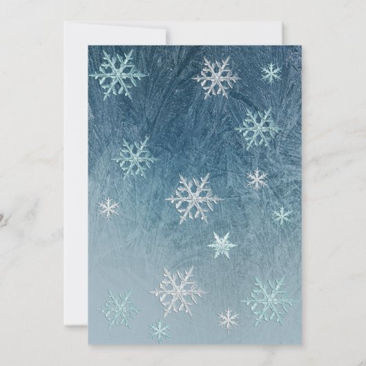 Winterwonderland sneeuwvlokken Quinceañera Invitat Kaart (Achterkant)