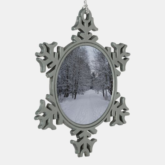 Winterwonderland Tin Sneeuwvlok Ornament (Links)