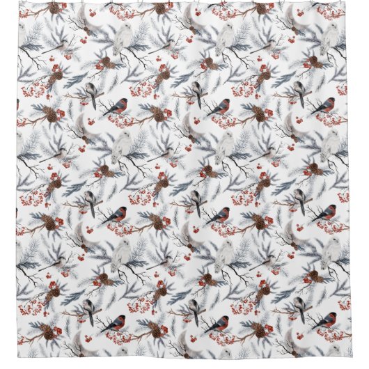 winterwonderland: vakantiedouchegordijn douchegordijn (Voorkant)