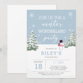 winterwonderland verjaardagsuitnodiging kaart (Voorkant / Achterkant)