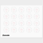 Winterwonderland, zilver en roze Baby shower Ronde Sticker (Vel)
