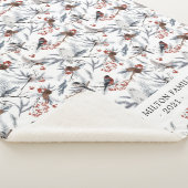 winterwonderlandvogels monogram sherpa deken (3/4)