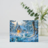 Winterwoning aan de bosbeek briefkaart (Staand voorkant)