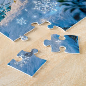 Winterwoning aan de bosbeek legpuzzel (Zijkant)