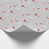 Winterwoningen in grijze winter of met Kerstmis Cadeaupapier (Hoek)