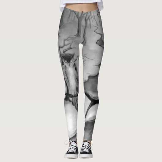 "Winterwood" B&W Leggings (Voorkant)