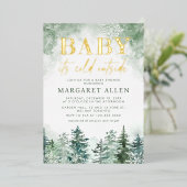 Winterwoud baby zijn koude buiten baby shower folie uitnodiging (Staand Voorkant)