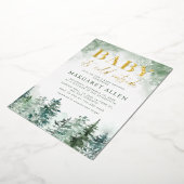 Winterwoud baby zijn koude buiten baby shower folie uitnodiging (Gedraaid)
