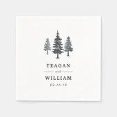 Winterwoud | Gepersonaliseerde bruiloft Servet (Voorkant)