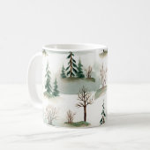 Winterwoud: handgetekende groene vervaging koffiemok (Voorkant links)