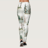 Winterwoud: handgetekende groene vervaging leggings (Achterkant)