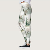 Winterwoud: handgetekende groene vervaging leggings (Links)