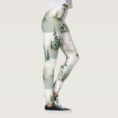 Winterwoud: handgetekende groene vervaging leggings (Rechts)