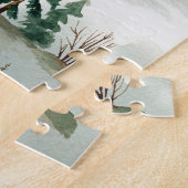 Winterwoud: handgetekende groene vervaging legpuzzel (Zijkant)