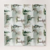 Winterwoud: handgetekende groene vervaging legpuzzel (Horizontaal)