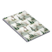 Winterwoud: handgetekende groene vervaging notitieboek (Rechterzijde)