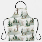 Winterwoud: handgetekende groene vervaging schort (Voorkant)