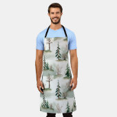 Winterwoud: handgetekende groene vervaging schort (Gedragen)