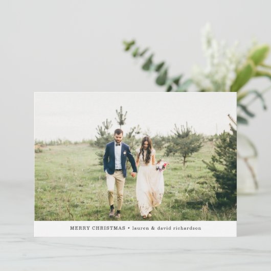 Winterwoud | Vrolijke Kerstfoto Feestdagenkaart (Staand voorkant)