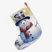 winterwoudsneeuwpop | Goud Grote Kerstsok (Achterkant (Hangend))