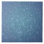 Wintery Blue Glitter Sneeuwtextuur Tegeltje (Voorkant)