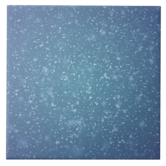 Wintery Blue Glitter Sneeuwtextuur Tegeltje (Voorkant)