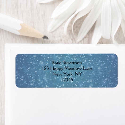 Wintery Blue Glitter textuur Etiket (Insitu)