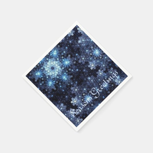 Wintery Blue Snowflake Pattern Napkins Servet (Hoek)