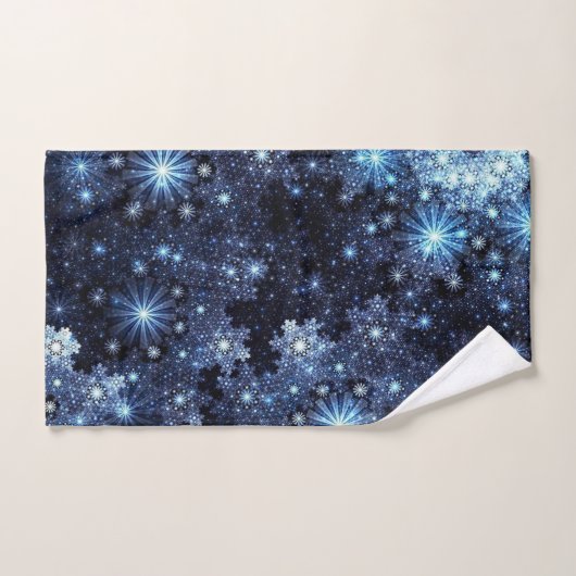 Wintery Blue Snowflakes Bad Handdoek (Handdoek)