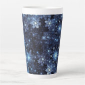 Wintery Blue Snowflakes Latte Mok (Voorkant)