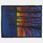 Wintery Bossen op Sunset 60x80"groot Fleece Deken (Voorkant (Horizontaal))
