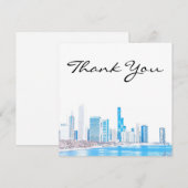 Wintery Chicago Skyline - Hartelijk dank! Bedankkaart (Voorkant / Achterkant)