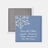 Wintery Crystal Sneeuwvlok Save the Date Magnet (Voorkant / Achterkant)