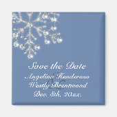 Wintery Crystal Sneeuwvlok Save the Date Magnet (Voorkant)