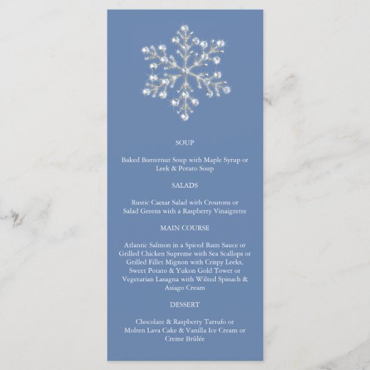 Wintery Crystal Snowflake Menu (Voorkant)