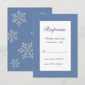 Wintery Crystal Snowflake RSVP Kaartje (Voorkant / Achterkant)