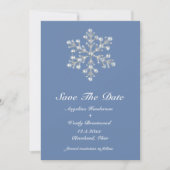 Wintery Crystal Snowflake Save the Date (Voorkant)