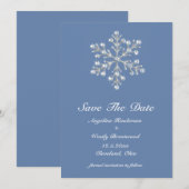 Wintery Crystal Snowflake Save the Date (Voorkant / Achterkant)