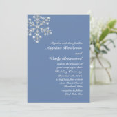 Wintery Crystal Snowflake Wedding Invitation Kaart (Staand voorkant)