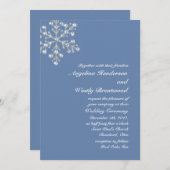 Wintery Crystal Snowflake Wedding Invitation Kaart (Voorkant / Achterkant)