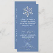 Wintery Crystal Snowflake Wedding Programme Programmakaart (Voorkant / Achterkant)