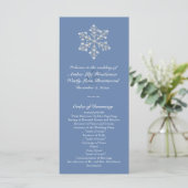 Wintery Crystal Snowflake Wedding Programme Programmakaart (Staand voorkant)