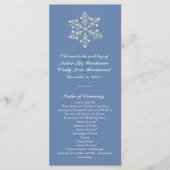 Wintery Crystal Snowflake Wedding Programme Programmakaart (Voorkant)