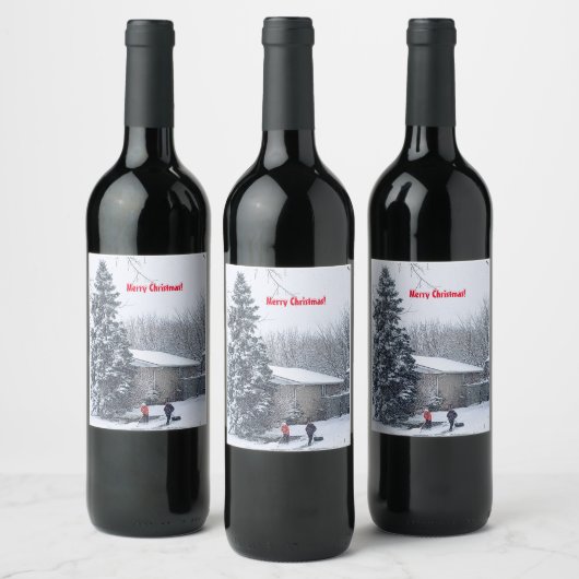 Wintery Days Deserve Reserve Wine Label Wijn Etiket (Flessen)