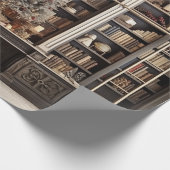 Wintery Elegante Bibliotheek Cadeaupapier (Hoek)