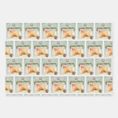 Wintery Festive Cheerful Fireplace Kerstmis Inpakpapier Vel (Voorkant)