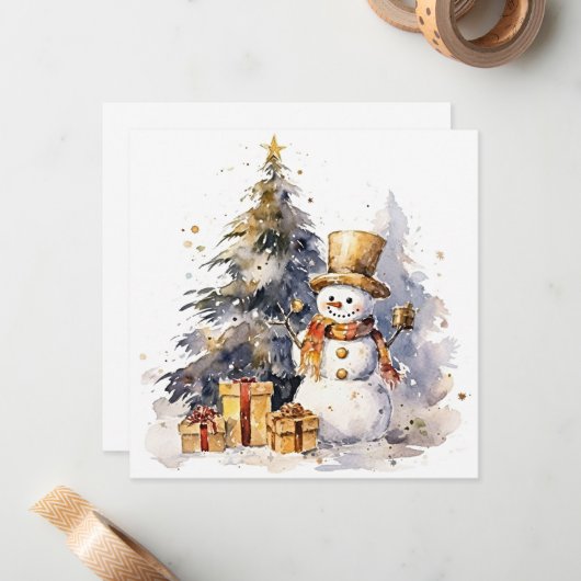 "Wintery Frost & Snowy Delights" Notitiekaartje (Voorkant / Achterkant in situ)