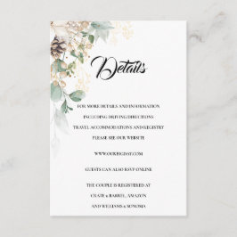 Wintery Gold bloemenbehuizing Kaart Details