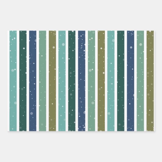 Wintery Green kerstboomvakantie Inpakpapier Vel (Voorkant 3)