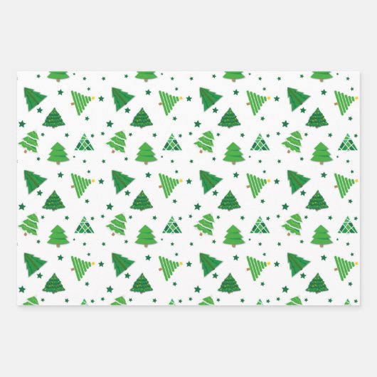 Wintery kerstschaduwen van Green Gift Inpakpapier Vel (Voorkant)